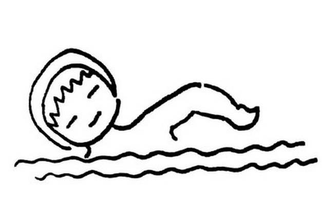 儿童泳池简笔画（小孩游泳简笔画）(1)
