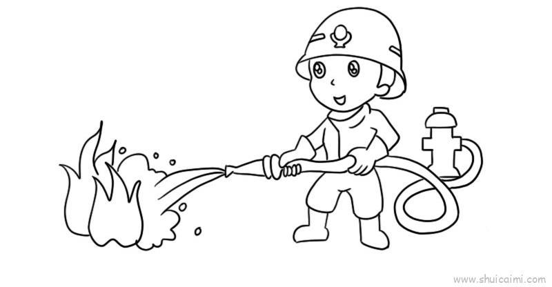 消防员简笔画图片（消防员图片大全大图简笔画）(6)