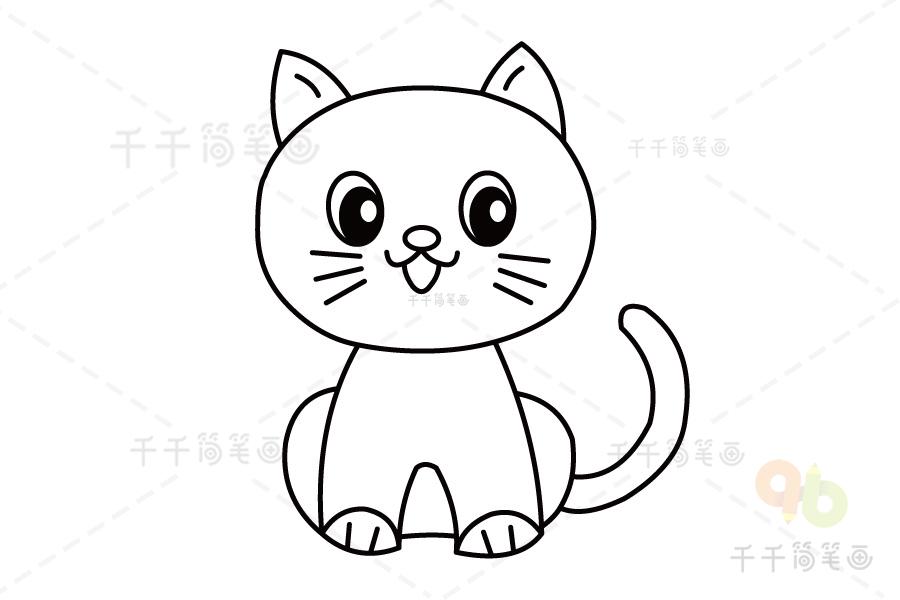 简笔画食物小猫咪（儿童小猫咪简笔画图片大全）(5)