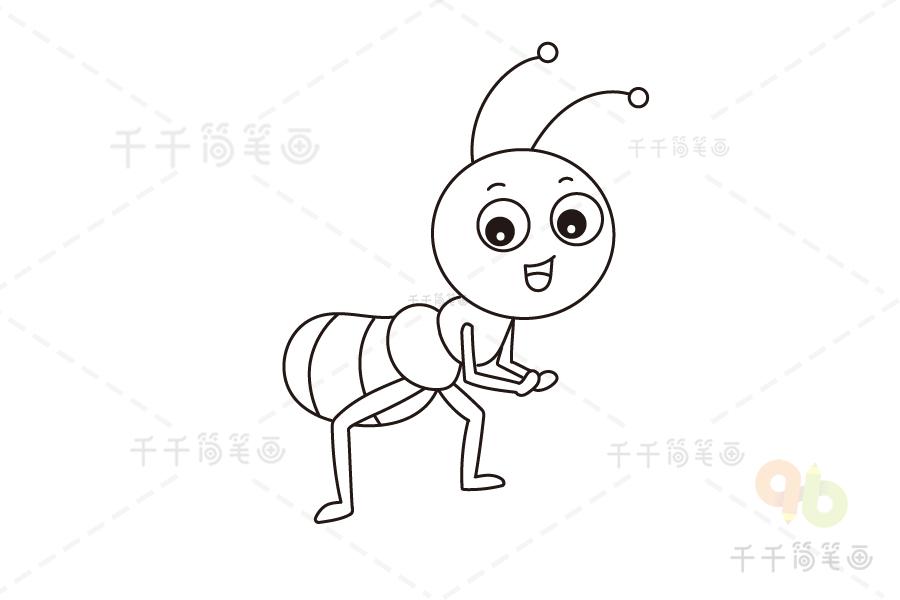 一只小蚂蚁故事简笔画插图（蚂蚁的故事简笔画）(1)