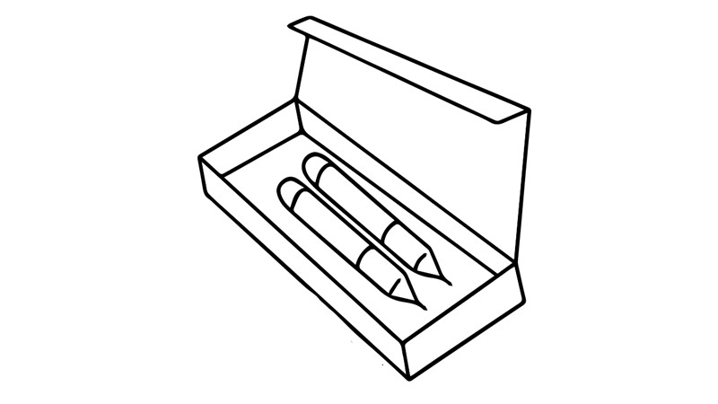 钢笔在铅笔盒的后面简笔画（铅笔盒拟人化的简笔画）