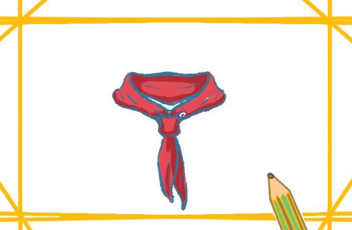 有关于红领巾的简笔画（红领巾简笔画放大版）(4)