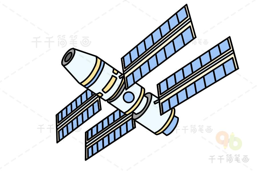 关于卫星空间站的简笔画（关于卫星空间站的简笔画）(6)