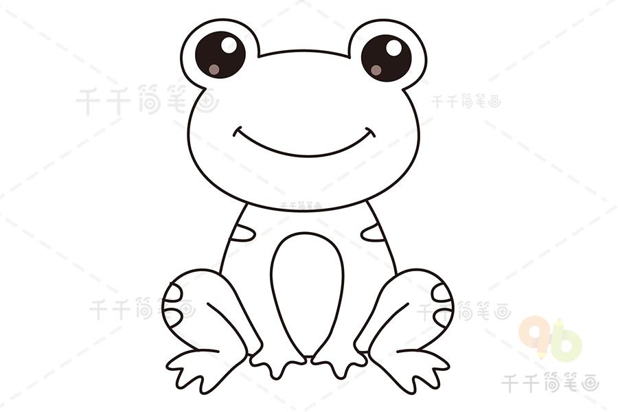 我是小青蛙简笔画（我是快乐小书虫简笔画）(6)
