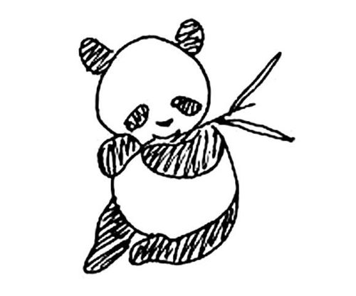 熊猫团团的简笔画（熊猫拿气球的简笔画）(1)