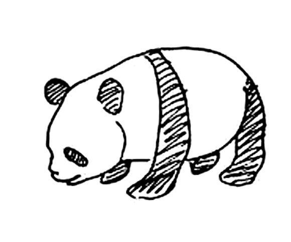 熊猫团团的简笔画（熊猫拿气球的简笔画）(8)