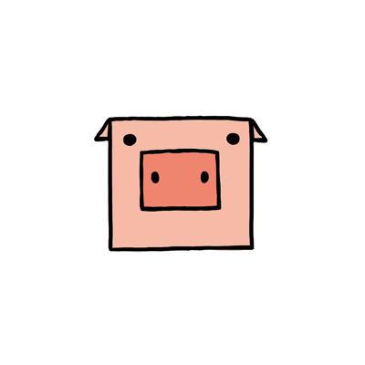 方形脸的动物简笔画（多边形简笔画彩色动物）(9)