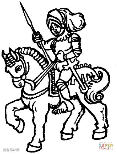 骑马的人简笔画（怎么画人骑马）(4)