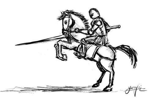 骑马的人简笔画（怎么画人骑马）(7)