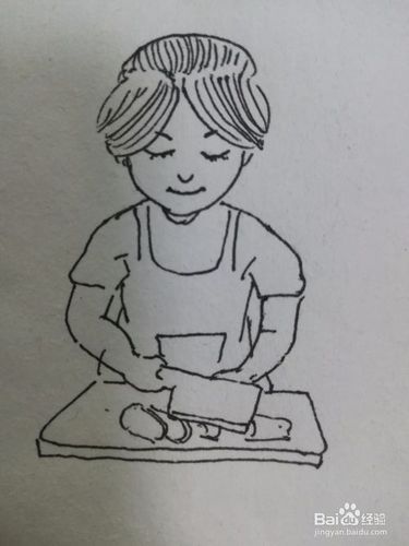 爸爸妈妈在家做饭简笔画（小朋友在家做饭简笔画）(3)