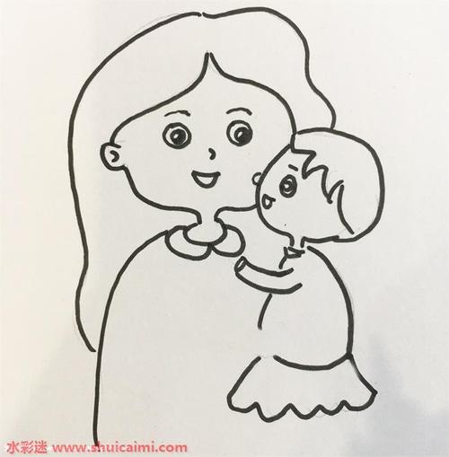 妈妈和宝宝简笔画大全（妈妈和孩子简笔画教程）(3)