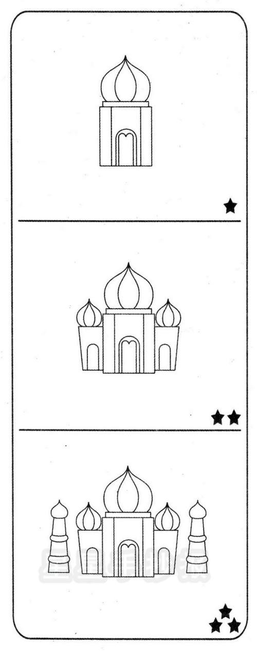 对称形建筑简笔画（创意建筑简笔画）(7)