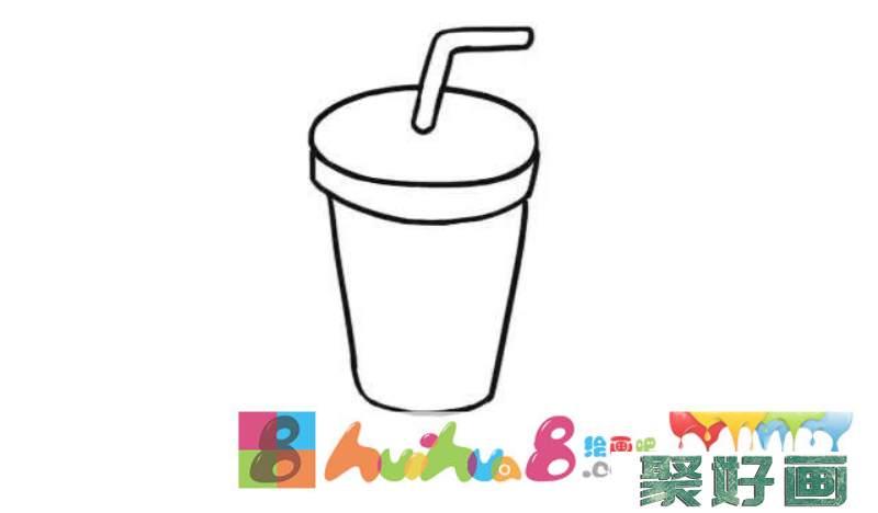 可乐果汁牛奶简笔画（牛奶和吸管简笔画）(8)