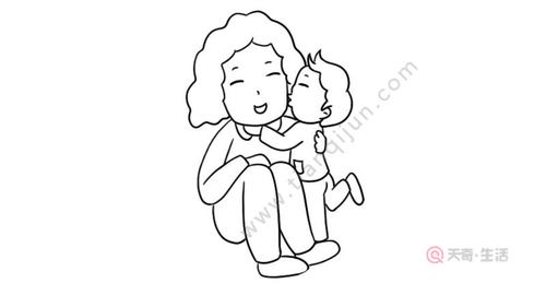 妈妈和宝宝简笔画大全（妈妈和孩子简笔画教程）(8)