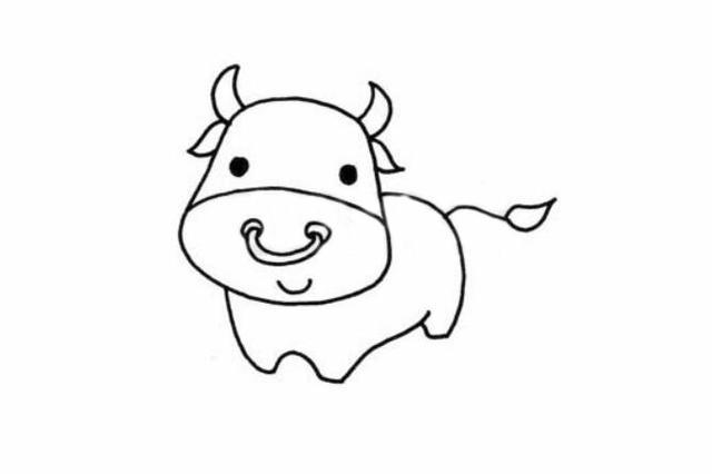 小牛的图片简笔画（小牛简笔画带颜色的）(9)