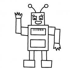 机器人控制中心简笔画（机器人实验室简笔画）(10)