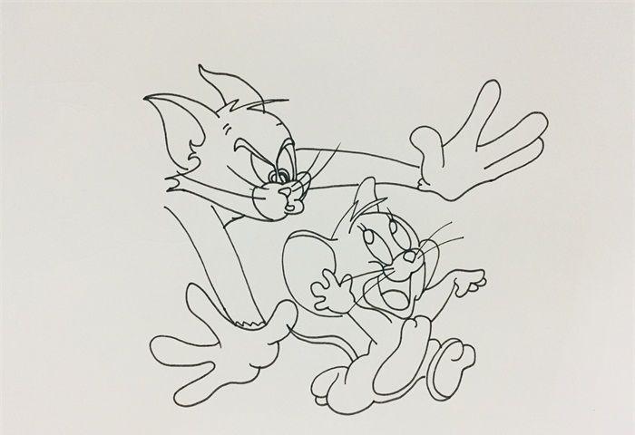 汤姆和杰瑞情侣卡通简笔画（汤姆和杰瑞的爱情拟人画）(3)