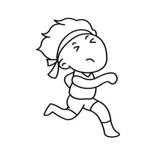 男生侧身跑步简笔画（跑步男孩简笔画简单）(4)