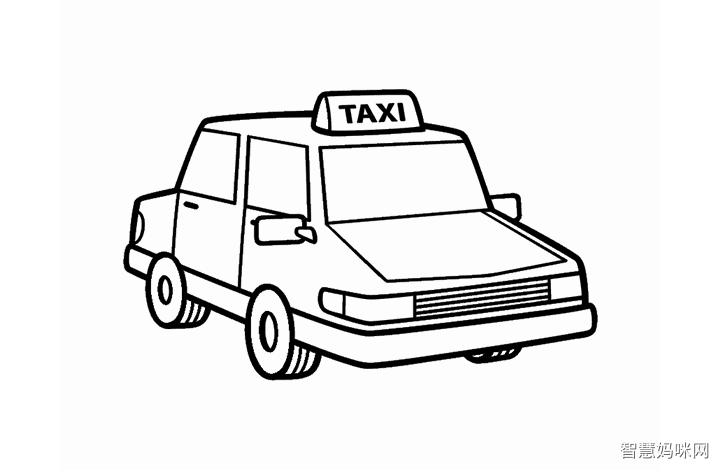 出租車簡筆畫側面圖（出租車簡筆畫教程）