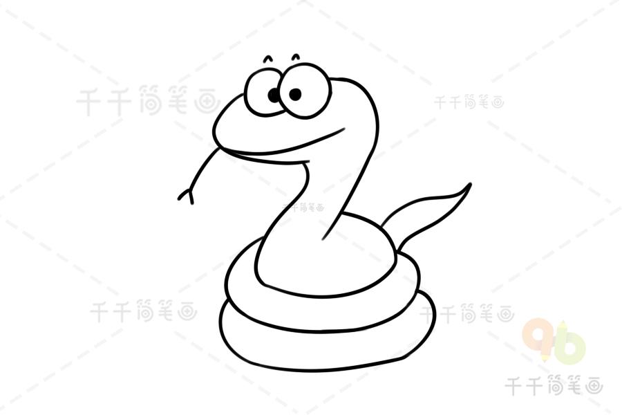 蛇图片简笔画图片大全（蛇简笔画大全可爱萌图案）(6)