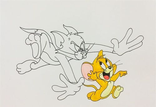 汤姆和杰瑞情侣卡通简笔画（汤姆和杰瑞的爱情拟人画）(9)