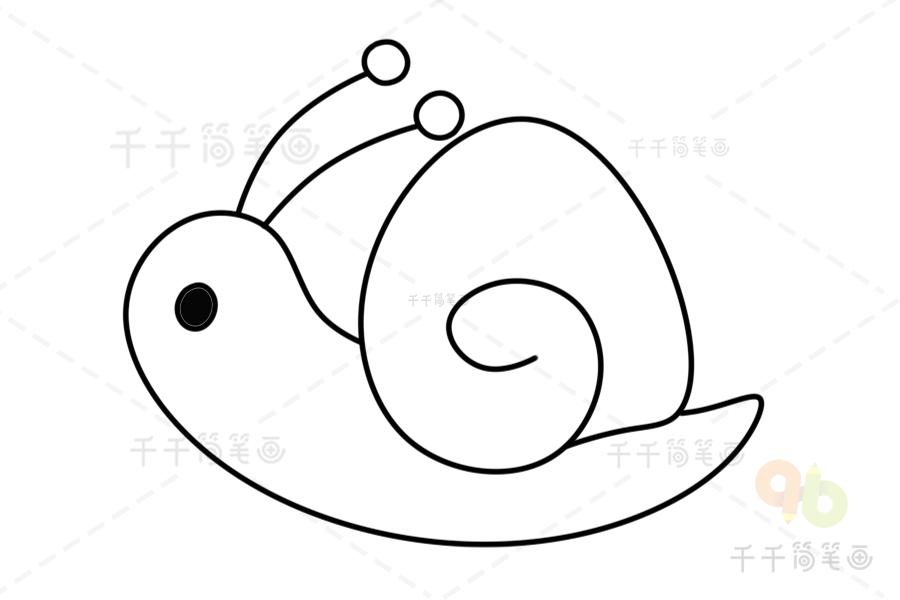 幼儿园小班简笔画涂色蜗牛（幼儿园小班简笔画涂色模板）(6)