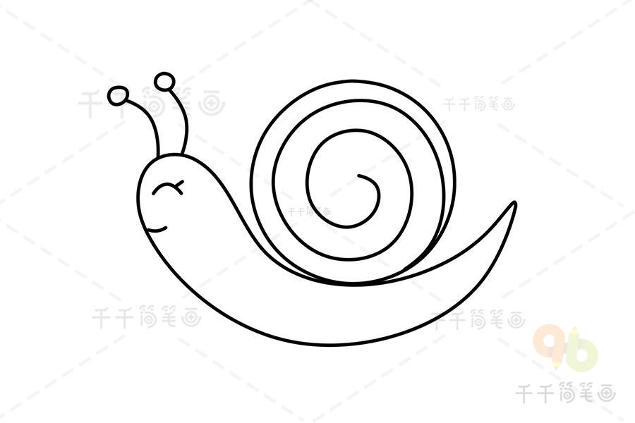 幼儿园小班简笔画涂色蜗牛（幼儿园小班简笔画涂色模板）(8)