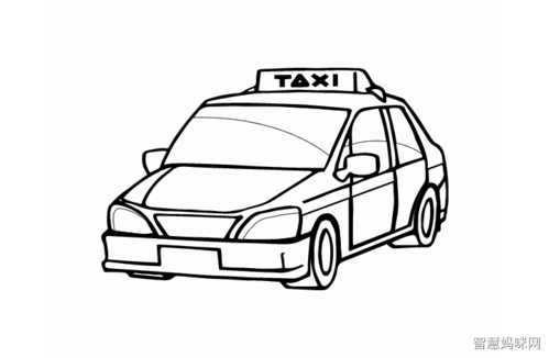 出租车简笔画侧面图（出租车简笔画教程）(7)