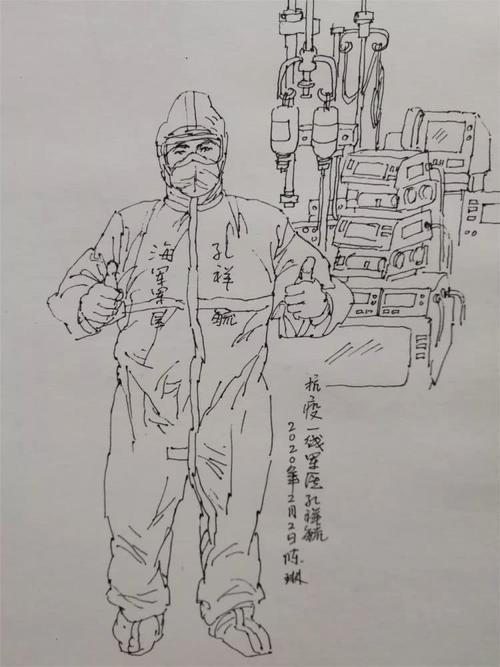 抗疫路上我们在行动简笔画（全民抗疫从我做起简笔画）(7)