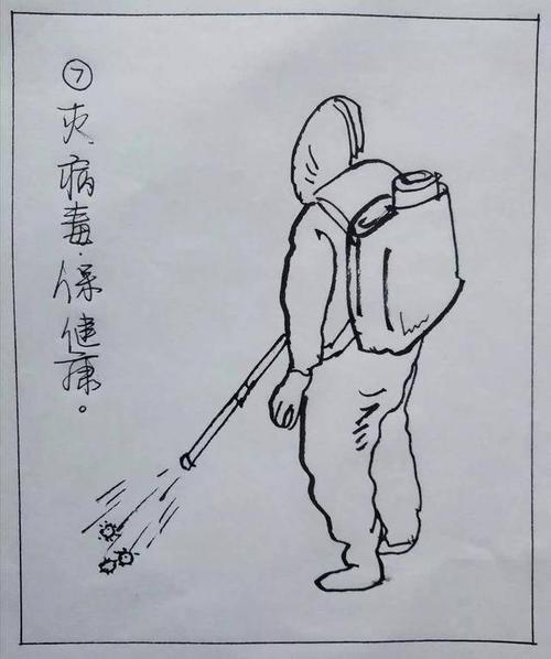 抗疫路上我们在行动简笔画（全民抗疫从我做起简笔画）(9)