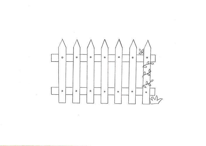 篱笆彩铅简笔画（绿树怎么画彩铅）(1)