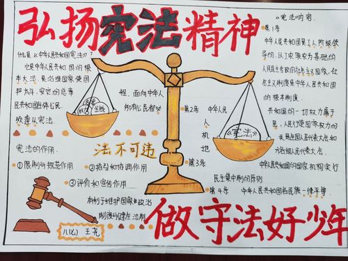 学宪法做遵纪好少年手抄报（学宪法做守法好少年手抄报2021）(7)