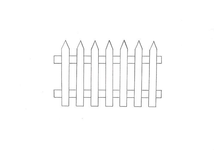 篱笆彩铅简笔画（绿树怎么画彩铅）(6)