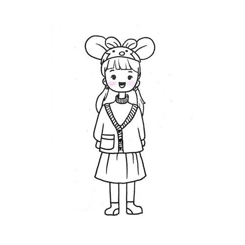 卡通小女孩人物简笔画（小女孩的简笔画卡通形象）(2)