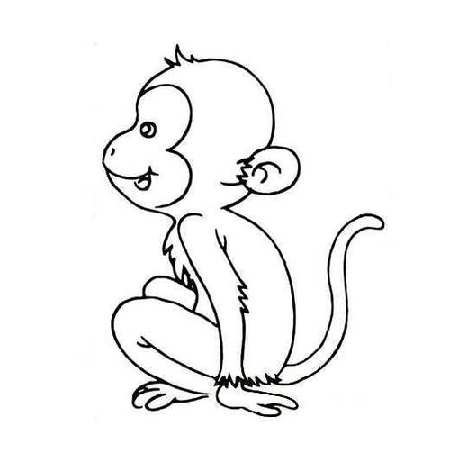 坐着的猴子简笔画图片（简易猴子简笔画）(6)