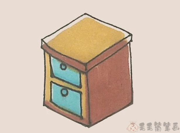 小柜子简笔画图片彩色（卡通柜子简笔画）(6)