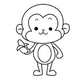 坐着的猴子简笔画图片（简易猴子简笔画）(10)