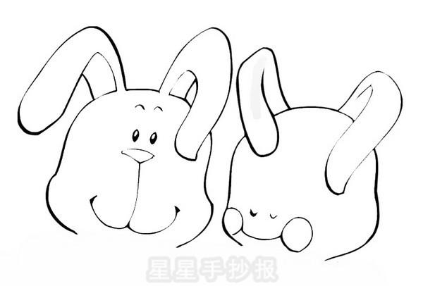 小狗和小兔子的简笔画图片（可爱的小狗小白兔简笔画）
