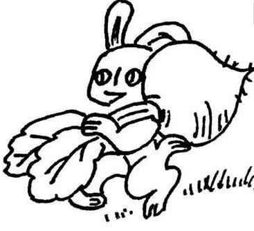 两只小兔子在吃草简笔画（简笔画兔子在草坪上吃草）(3)