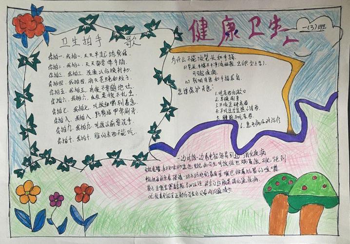 小学生环境卫生与健康手抄报（小学生关于卫生与健康的手抄报）(7)