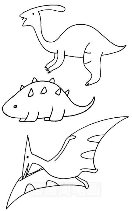 动物简笔画恐龙（一步一步教画甲龙）(4)