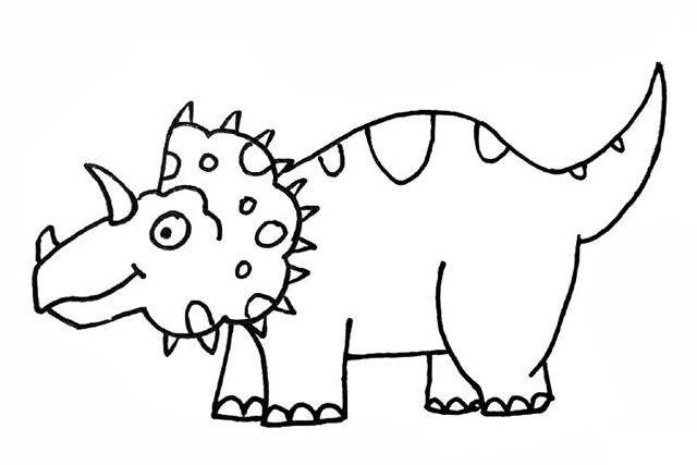 动物简笔画恐龙（一步一步教画甲龙）(6)
