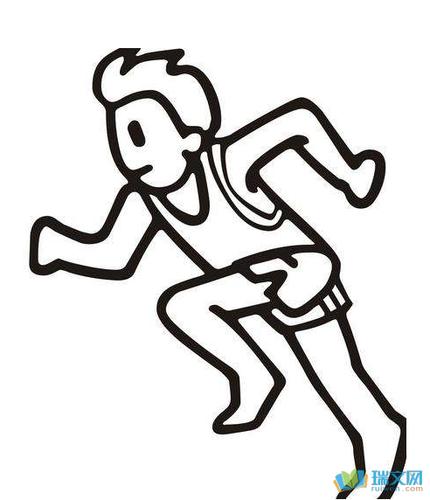 跑步运动图标简笔画（体育运动跑步标志简笔画）(6)