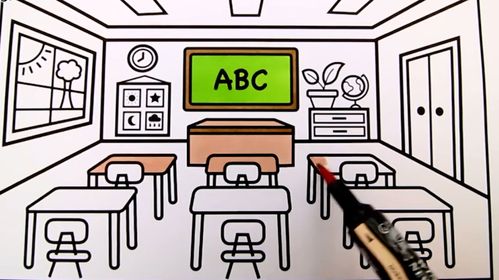 教室彩色简笔画简单又漂亮（教室的简笔画图片大全简单）(6)