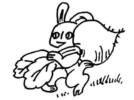两只小兔子在吃草简笔画（简笔画兔子在草坪上吃草）(8)