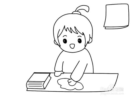 干活的小孩怎么画简笔画（小女孩如何画简笔画）(4)