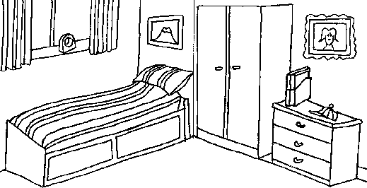 房间正视图简笔画（房间内部简笔画图）(1)