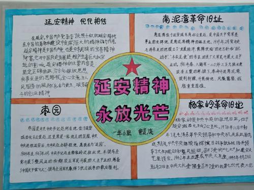 延安精神小学生手抄报（延安精神代代传手抄报5年级）(5)