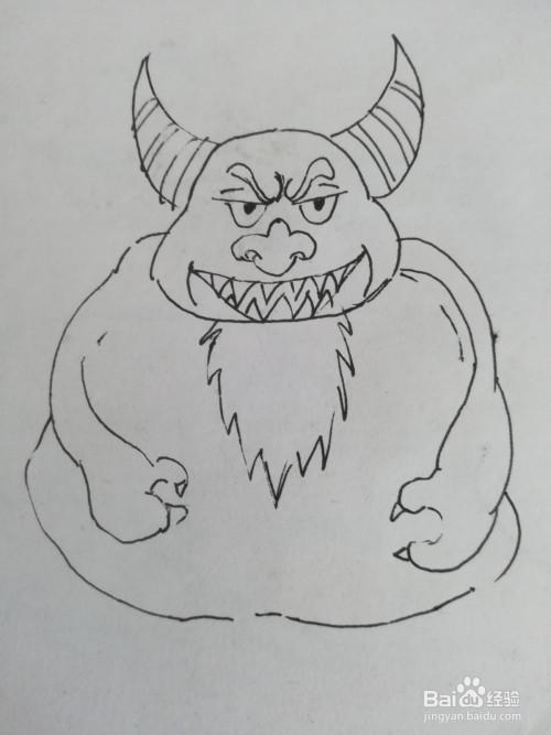 一只怪物简笔画（世界的怪物简笔画）(4)