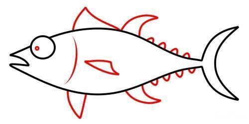 筷子和鱼的简笔画（一盘子鱼的简笔画）(9)